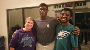 NCCU Wesley Board Member Michelle Jones and Wesley Fellows – Antonio White and Joshua McLaurin enjoying fellowship at NCCU Well Gathering