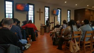 Former NCCU Wesley Fellow and UMC Taste & See Pastoral Intern, Winston Holloway preaches at  CityWell Church